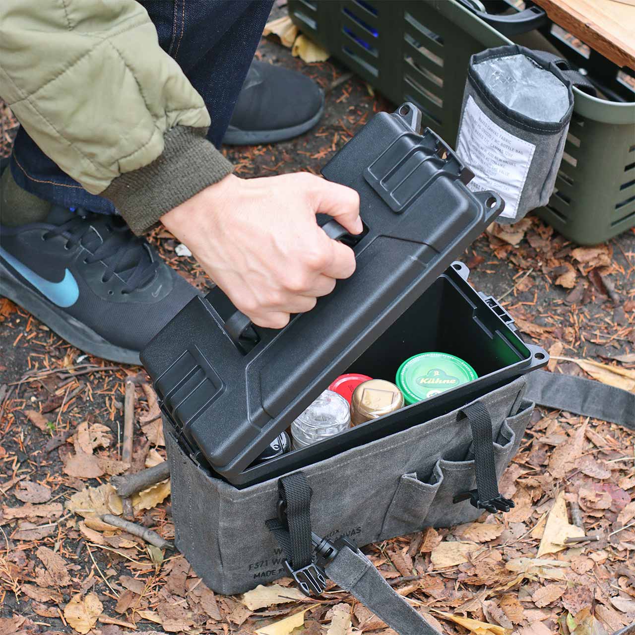 Post General Waxed Canvas Ammo Tool Box - Brown