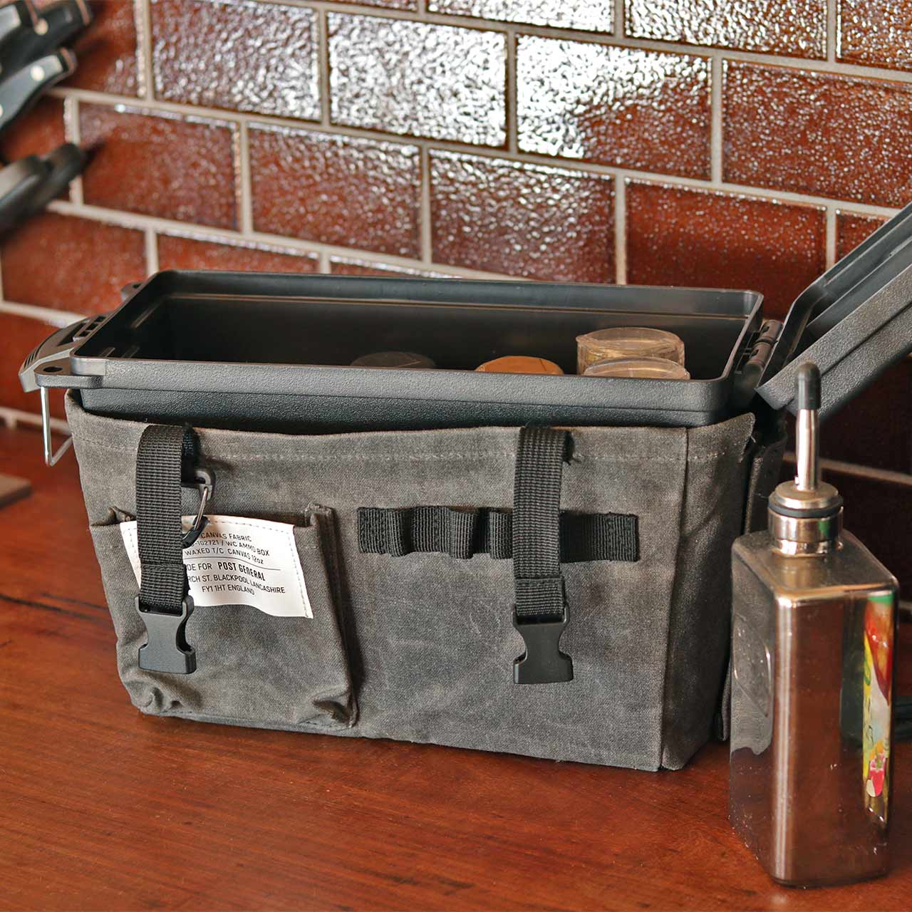 Post General Waxed Canvas Ammo Tool Box - Brown