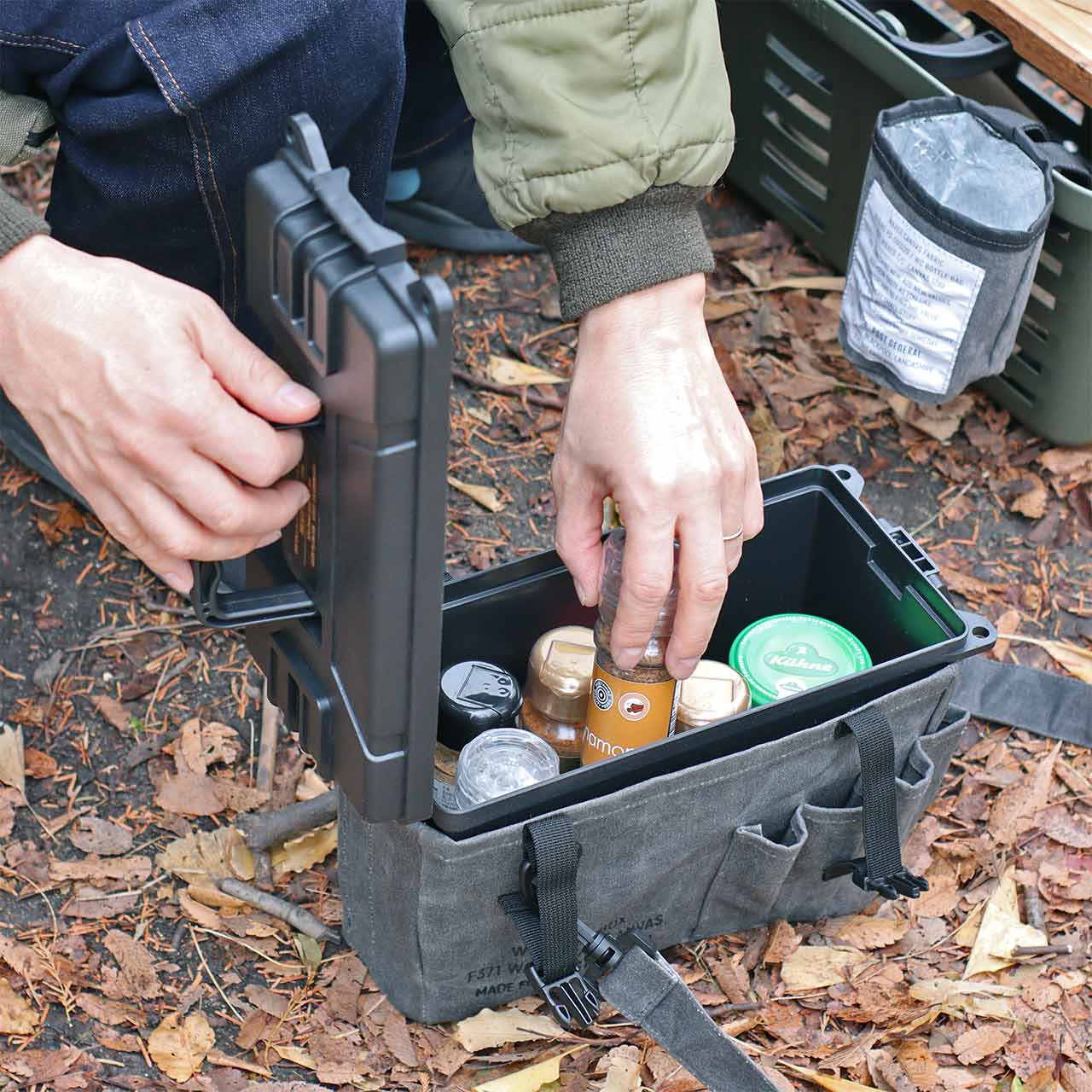 Post General Waxed Canvas Ammo Tool Box - Gray