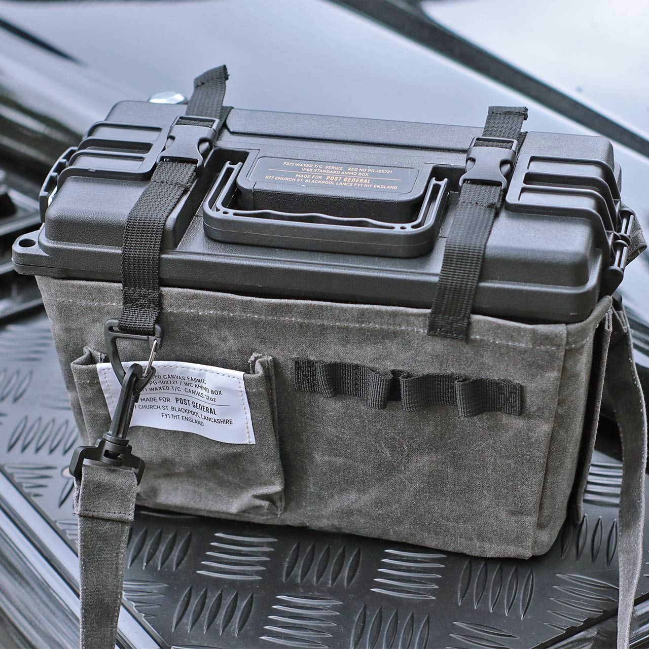 Post General Waxed Canvas Ammo Tool Box - Gray