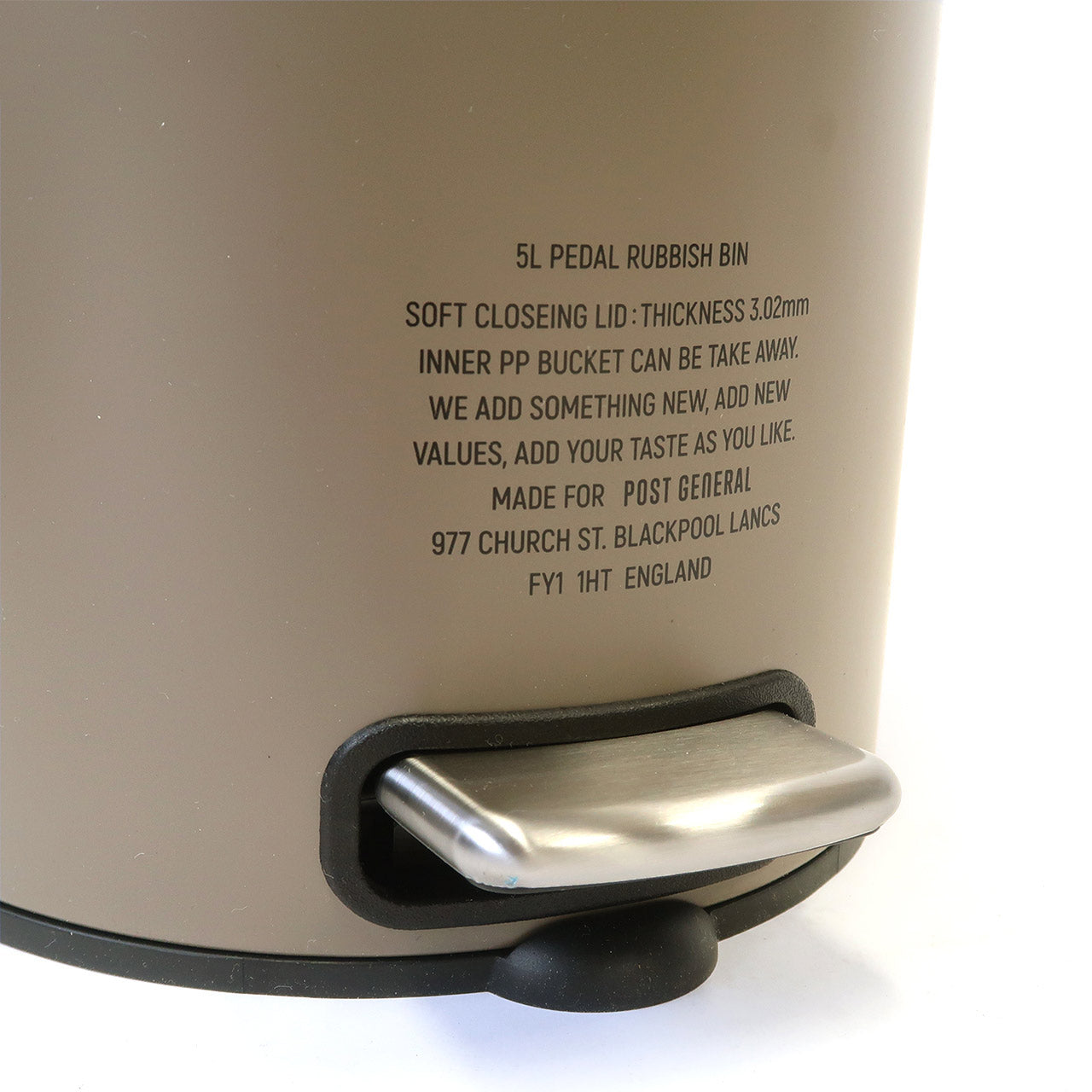 Post General Pedal Rubbish Bin 5L - Gray