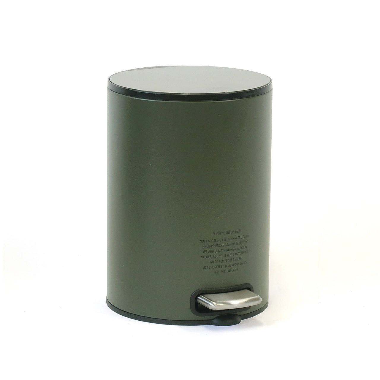 Post General Pedal Rubbish Bin 5L - Olive